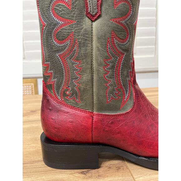 Dingo Men's True Grit Western Boots Red Ostrich Leather Size 7 NIB - Picture 14 of 14